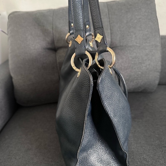 MCM Gold and Blue Hobo Bag with Drawstring Closure - Picture 6 of 16